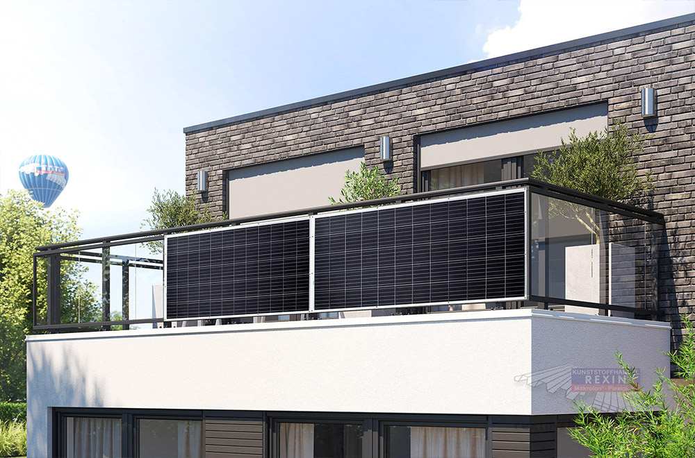 REXOsolar® Balkonkraftwerk: einfache Installation flexibler Solarmodule.
